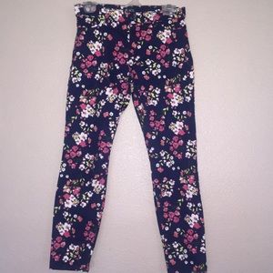 Kid’s high waisted flowered jeans